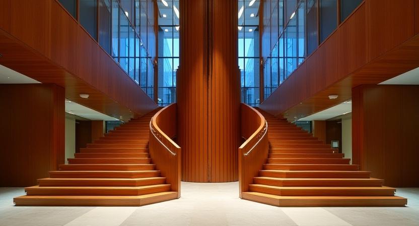 Grand wooden center piece for a lobby