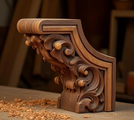 Intricate carved architectural corbel details