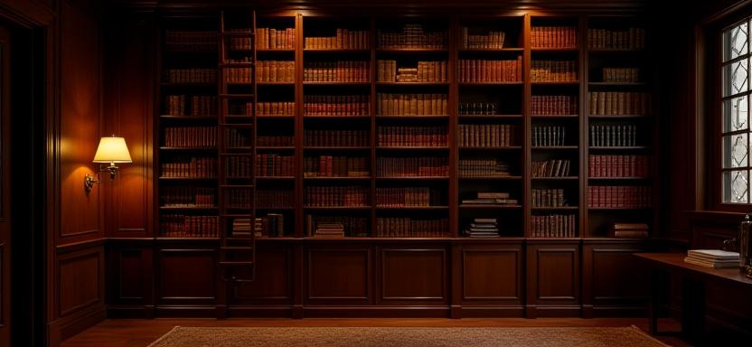 Custom built-in library bookshelves